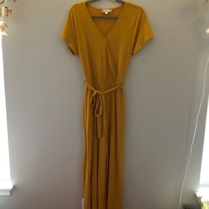 Yellow Short Sleeve Jumpsuit